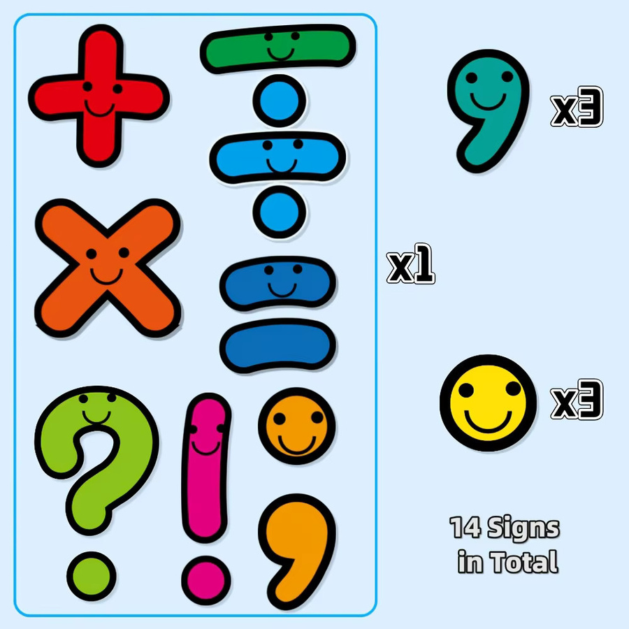 Magnetisches Mathe-Symbole und Interpunktionsset mit 14 Teilen in Mehrfarbig, Kunststoff - Bild 3