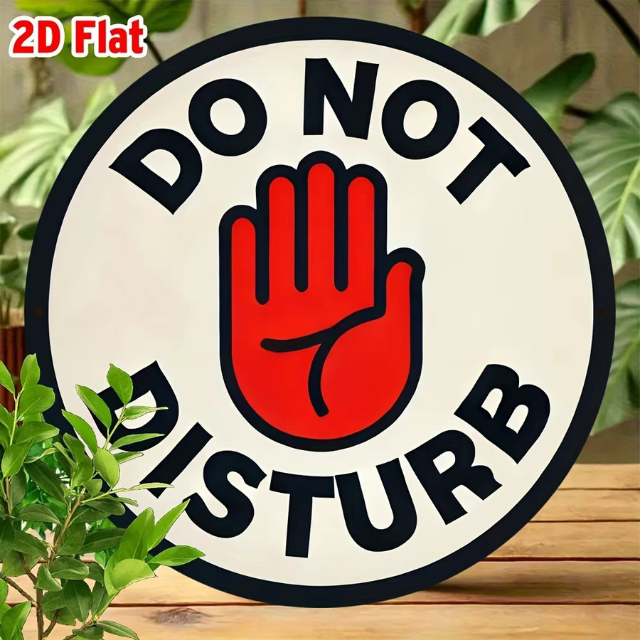CIFBUY Vintage Do Not Disturb Aluminium-Metallschild rund mit rotem Finger-Symbol als Wanddekoration Durchmesser: 20,32 cm - Bild 2
