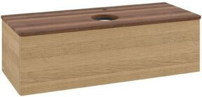 V&B Waschtischunterschrank Antao mit Frontstruktur in Honig Eiche und Weiß, B/T/H: 120 x 50 x 50 cm - Bild 1