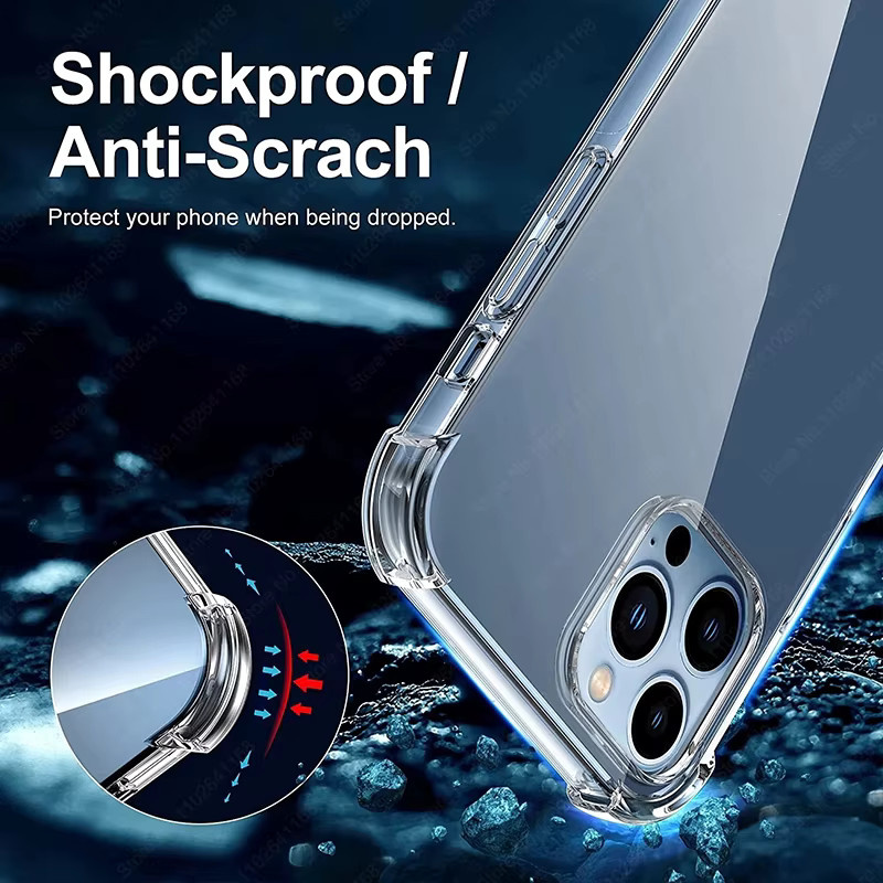Original Clear Protector stoßfeste transparente Silikon-Hülle für iPhone 11 bis 17 Pro Max Plus - Bild 2