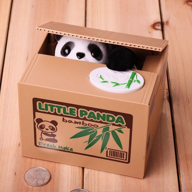 Automatische Panda-Spardose für Kinder mit Katzendieb-Funktion als Spielzeug und Münz-Sparschwein in Multicolour - Bild 1