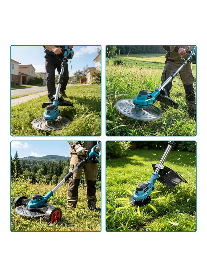 YOFIDRA Bürstenloser elektrischer Rasenmäher und kabelloser Rasentrimmer in Türkis, kompatibel mit Makita LXT Akkus, 9 Zoll, 60000 RPM - Bild 6