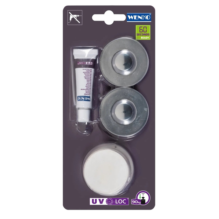 WENKO Befestigungsset UV-Loc Klebeset in Silber Chrom - Bild 2