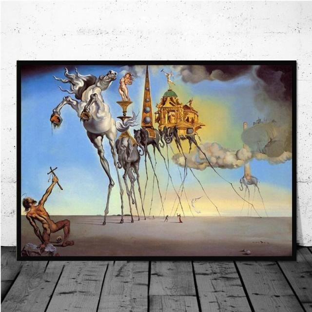 Leinwandgemälde Salvador Dali Surrealismus Abstrakte Wandkunst Aidegou5 Mehrfarbig Breite: 21 cm, Höhe: 30 cm - Bild 1