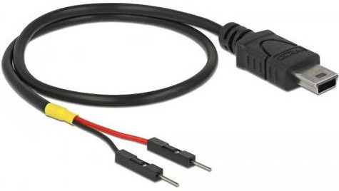 Delock USB-Mini-B auf USB-A Kabel, 2-polig, Schwarz, Länge: 0,30 m - Bild 1