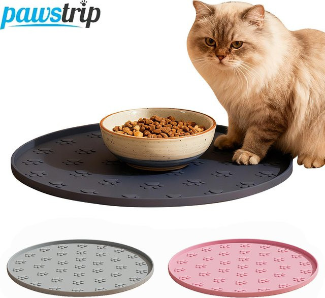 Pawstrip Runde Silikon-Hundenapfunterlage als rutschfeste Leckmatte mit Saugnäpfen in Pink - Bild 1