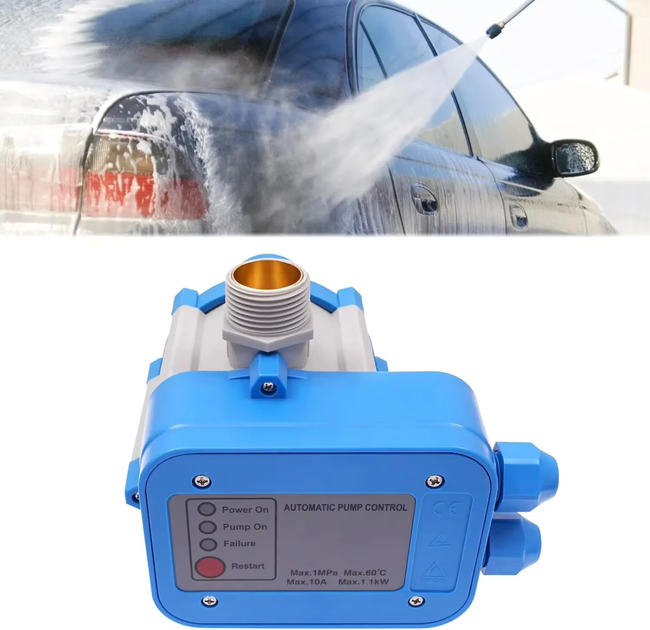 Bymaocar Automatische Pumpensteuerung Wasserpumpenregler in Blau mit 1,5 Bar Arbeitsdruck und 10 Bar Maximaldruck für Haus, Hof und Garten - Bild 2