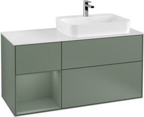 V&B Waschtischunterschrank Finion in Olivenmatt Lackierung, Breite: 120 cm, Tiefe: 50,1 cm, Höhe: 50,1 cm - Bild 1