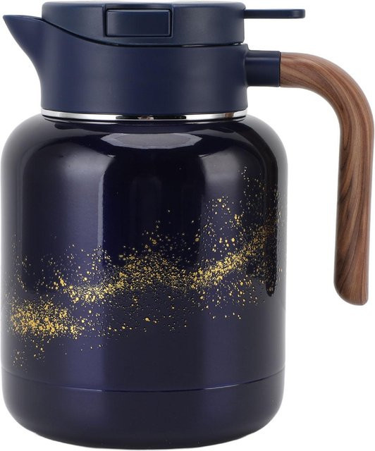 Isolierte Teekanne von Tooarts aus 304 Edelstahl und Ti-Legierung, Thermos-Kaffeekanne für Heißgetränke, Schwarz, 1,3 l - Bild 1