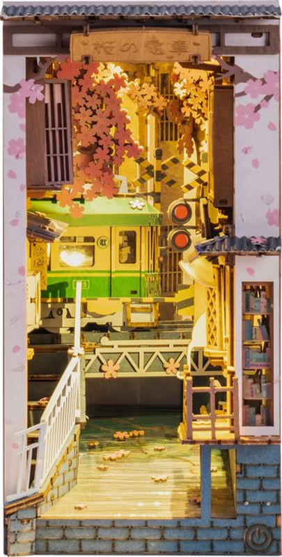 Robotime Rolife Book Nook DIY Holz Miniatur Haus Sakura Densya TGB01 mehrfarbig - Bild 1