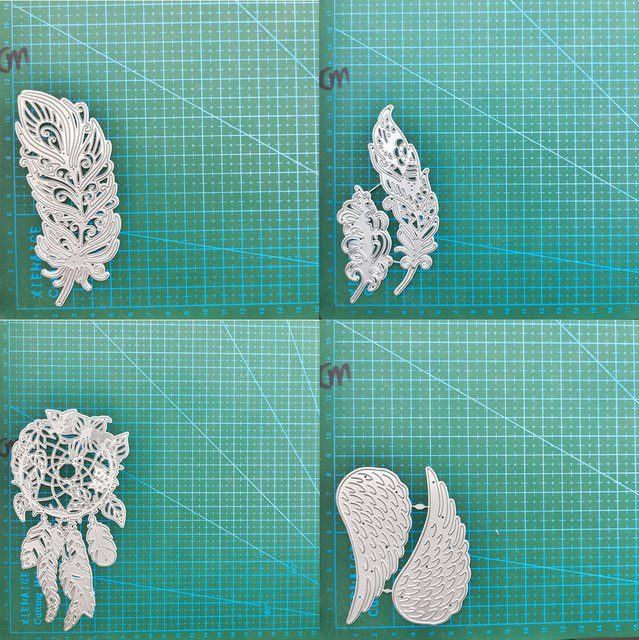 Silberne Metall-Stanzformen und Federschablonen für DIY Scrapbooking und dekorative Prägung - Bild 1