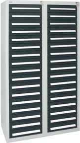 Stumpf Schubladenschrank Serie T-100/35-1 mit 34 Schubladen in Grau und Anthrazit (RAL 7035/7016) - Bild 1