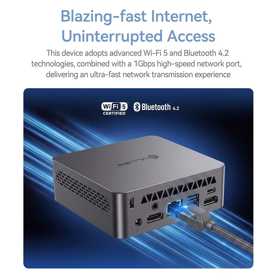 MLLSE M3 Pro Mini-PC mit Intel Core i5-4310U, 8GB RAM, 128GB SSD, Windows 11, Wi-Fi 5 und Bluetooth 4.2 - Bild 2