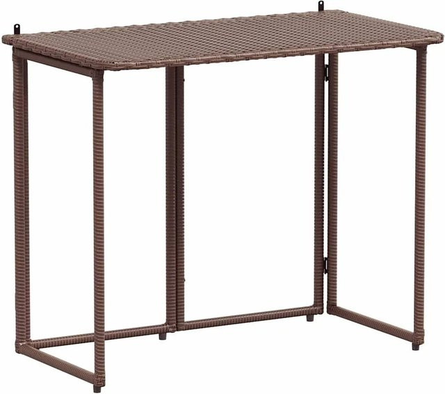 vidaXL Klappbarer Gartentisch aus Polyrattan in Braun, B/T/H: 90 x 51 x 75 cm - Bild 1
