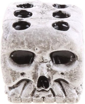 2 Stück Totenkopf-Würfel, Halloween-Würfel, Weiß - Bild 1