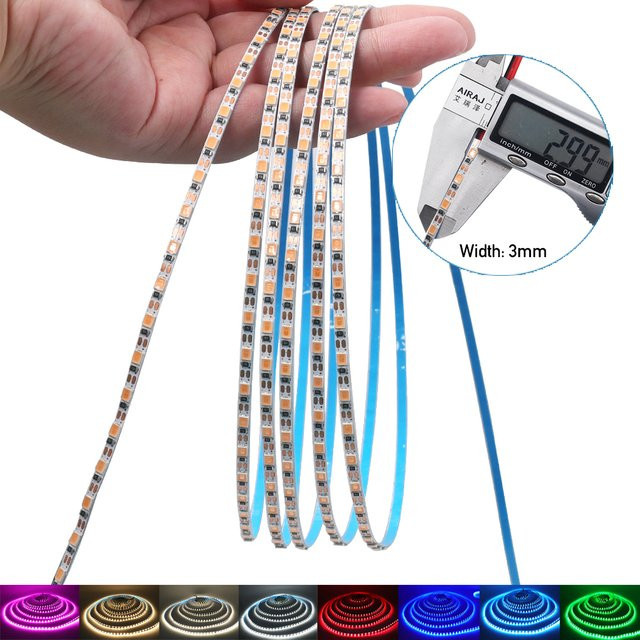 XUNATA LED-Streifen Weiß, 5 V, 3 mm Breite, 120 LEDs/m, SMD 2835, flexibel und zuschneidbar für TV-Hintergrundbeleuchtung - Bild 1