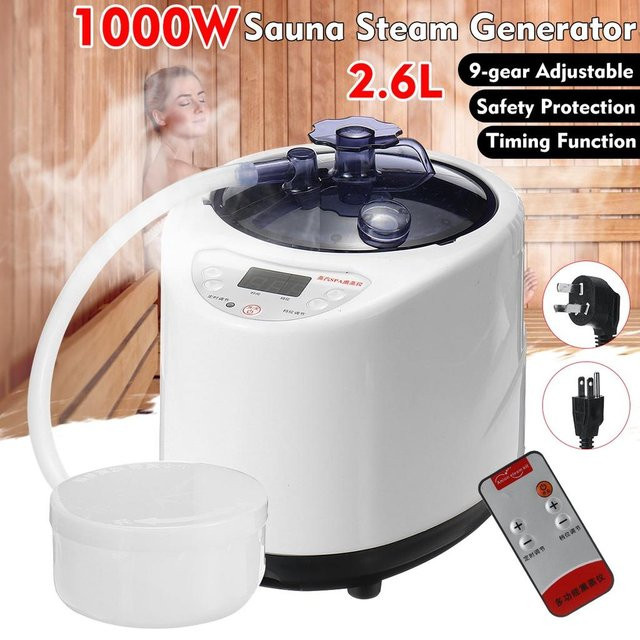 Decor Life Global Sauna-Dampfgarer-Topfgenerator mit Fernbedienung, 2,6 l, Grau - Bild 1