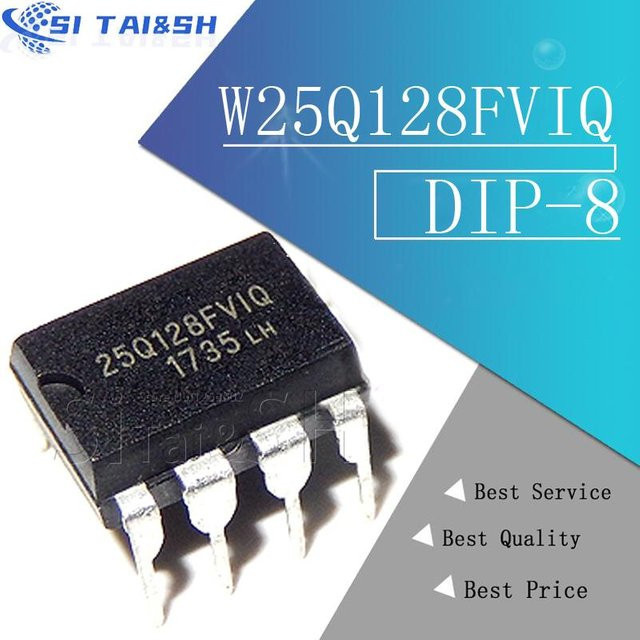 Si Tai&SH W25Q128FVIQ Flash-Speicherchip DIP-8 in Schwarz - Bild 1
