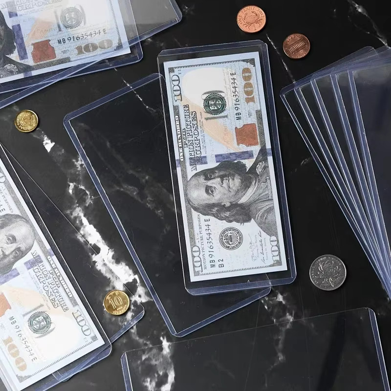 50 Stück transparenter Banknotenschutz aus starrem PVC für Sammler, wasserdichter Währungsschutz und Display-Organizer - Bild 3