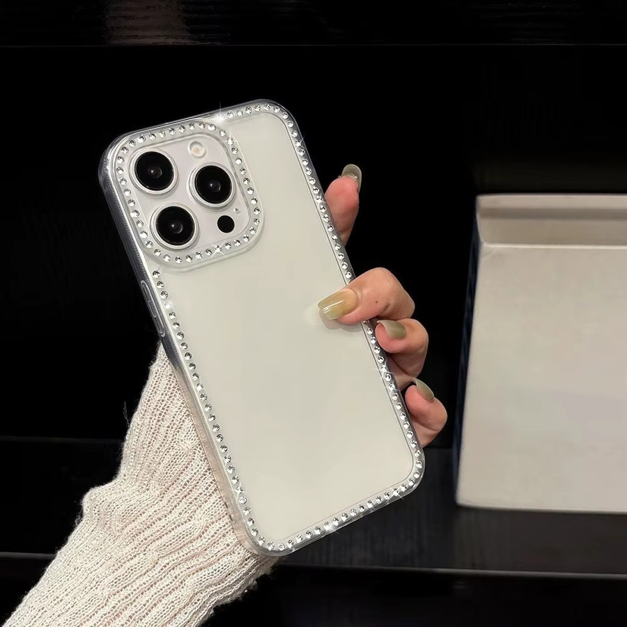 AKABEILA Handyhülle mit Strassbeschichtung für iPhone, transparent, stoßfeste Schutzhülle - Bild 4