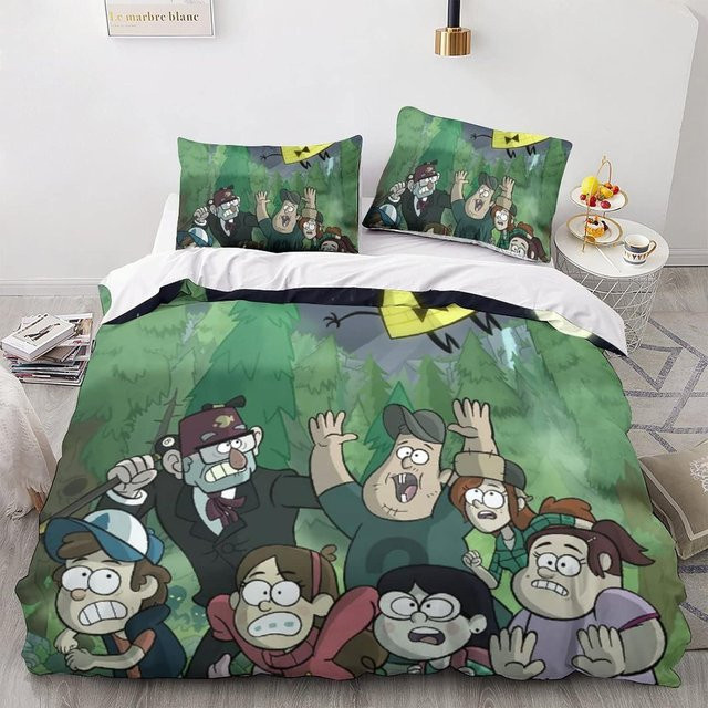 Gravity Falls Bettwäsche Set mit Bill Cipher Motiv, Bettbezug und Kissenbezug für Kinder, Mehrfarbig, Breite: 70 cm, Länge: 133 cm - Bild 1