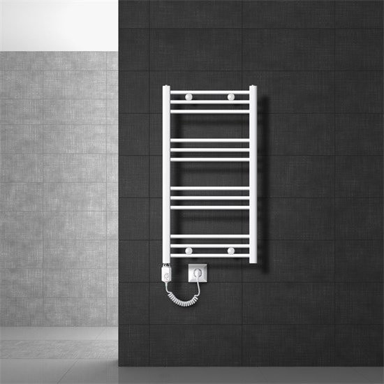 LuxeBath Elektrischer Badheizkörper in Weiß mit 600W Heizstab und Seitenanschluss, B: 50 cm, H: 80 cm - Bild 1