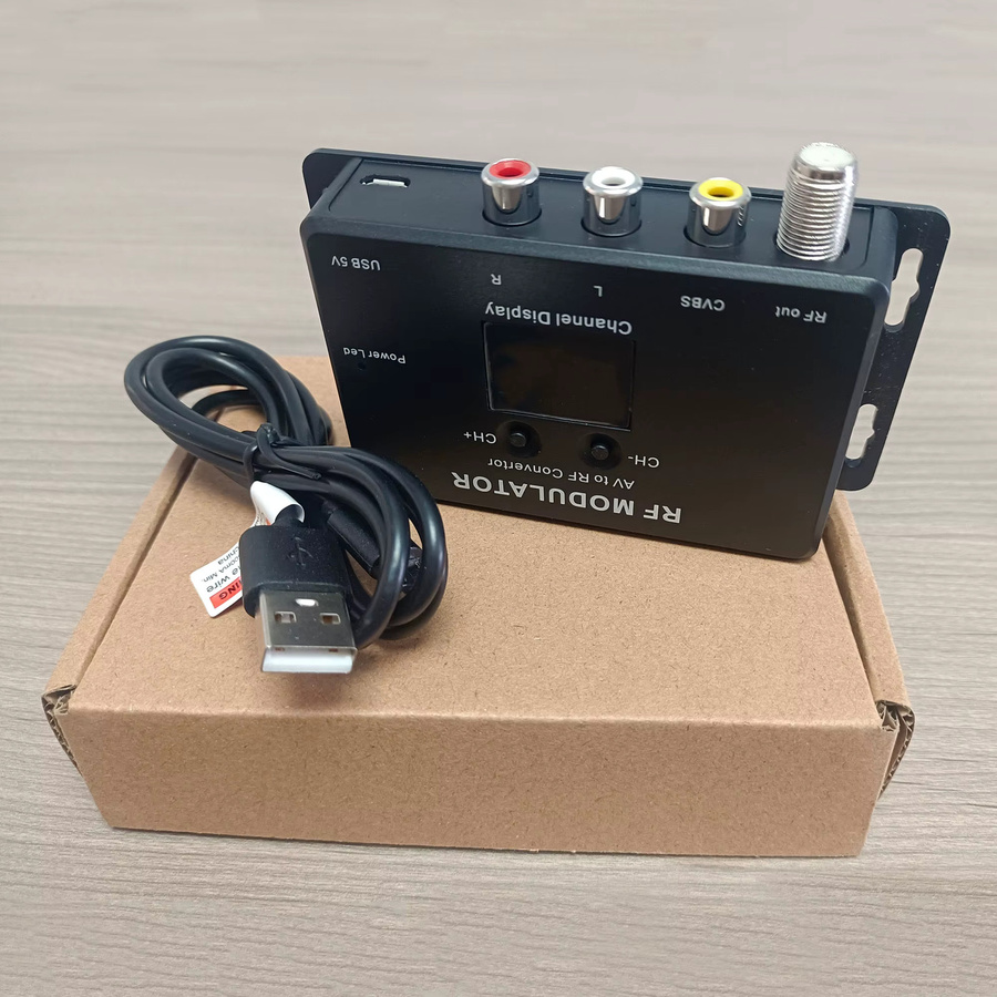 Tuoying Einkanaliger AV-zu-RF-Analogmodulator mit selbstproduzierten Programmen und Einfügemischer in Schwarz - Bild 3