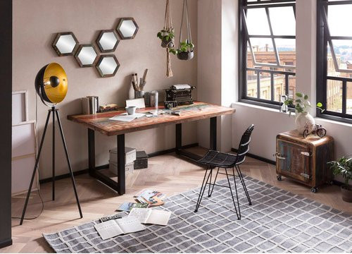 SIT Tisch TABLES & CO aus Holz und Metall in Schwarz, H: 76,5 cm, B: 100 cm, T: 71 cm - Bild 1