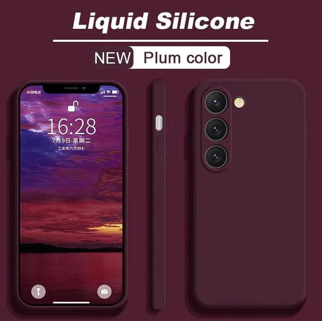 Stoßfeste Handyhülle aus Flüssigsilikon für Samsung Galaxy S24 Plus S23 Ultra S22 S21 S20 FE A51 A52 in Purple - Bild 1