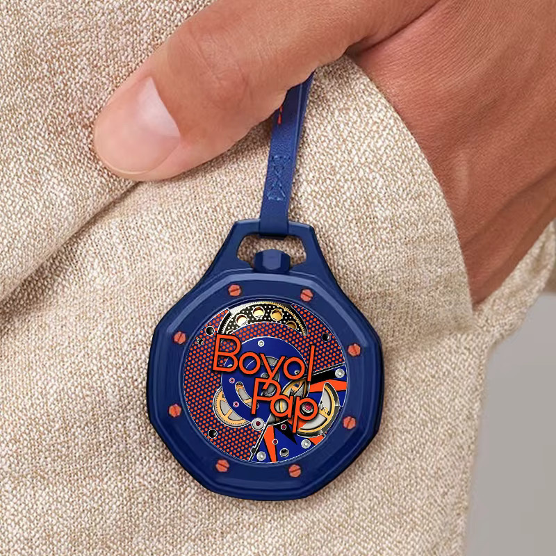 TINUORA Taschenuhr-Halskette, Quarz, eckig, Blau, Unisex - Bild 1