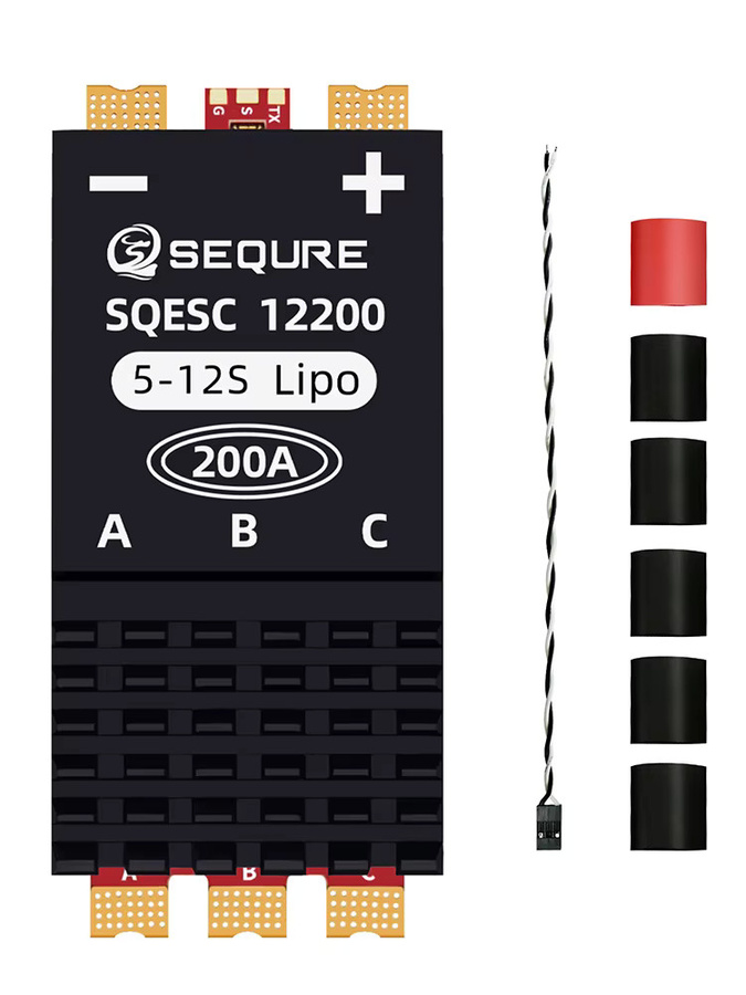 SEQURE 12200 bürstenloser ESC 5–12S mit 200 A und 128 kHz PWM-Frequenz für Quadrocopter, Boote und RC-Automodelle in Schwarz - Bild 6