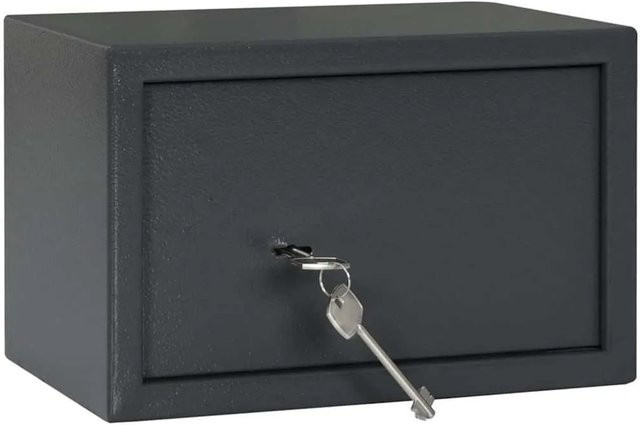 DELUKE KODO Tresor mit Schloss aus Stahl in Dunkelgrau, B/T/H: 31 x 20 x 20 cm - Bild 1