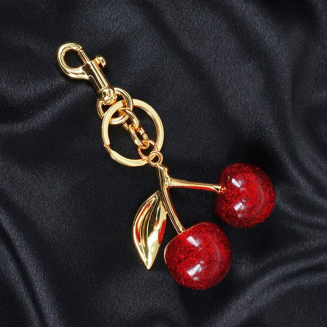 Yogodlns Kirsch-Schlüsselanhänger-Charm, Kunstharz und Metall, Damen - Bild 1