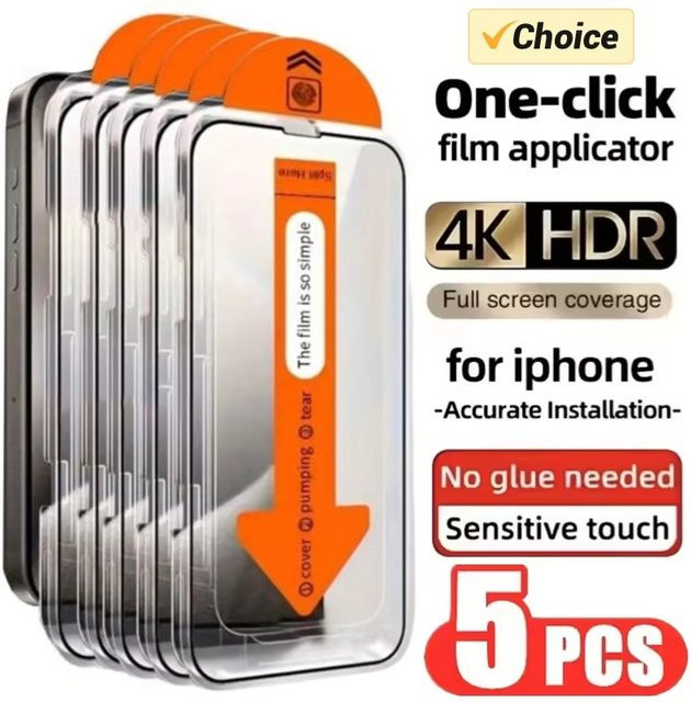 Displayschutzfolie für Apple iPhone 11 bis iPhone 18 Pro Max, transparent, 1-3 Stück - Bild 1