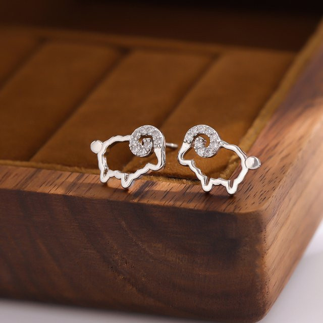 GaGa-Duck Schaf-Ohrringe, 925 Silber, Zirkonia - Bild 1