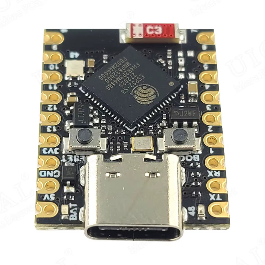 MINI ESP32-S3 Entwicklungsboard mit BT 5.0 und WLAN-Modul, RISC-V, 4M Flash, 18-Pin, Schwarz, Breite: 23,5 mm, Tiefe: 18 mm - Bild 3