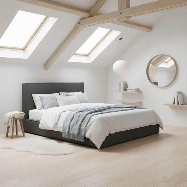 Bessagi Home Polsterbett Gina Dunkelgrau mit Stauraum B/T/H: 180 x 200 cm - Bild 1