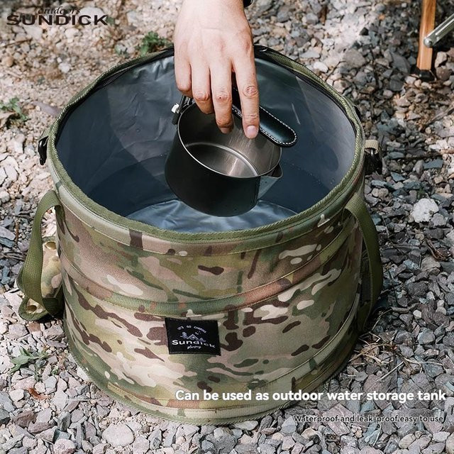 SDK Outdoor Camping Faltbarer Mülleimer und Multifunktionaler Wäschekorb in Green und Multicolour - Bild 1