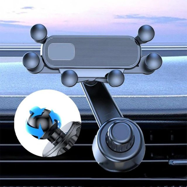 SEAMETAL Gravity Auto-Handyhalterung für Lüftungsschlitze, universelle stoßfeste GPS-Smartphone-Halterung in Schwarz - Bild 1