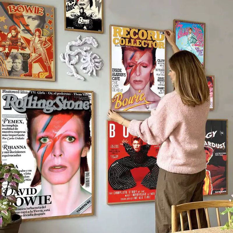 Vintage Poster David Bowie Porträt als mehrfarbige Wandkunst im Hochformat für deine Wanddekoration - Bild 2