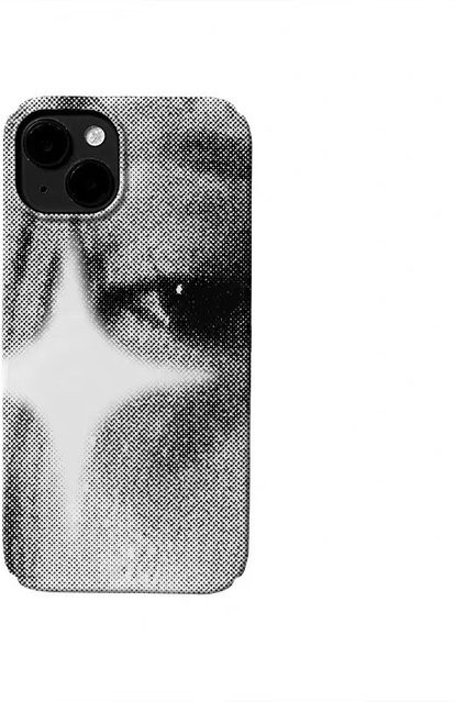 Clmj Handyhülle Cold Wind Schwarz-Weiß-Augen Design für iPhone 11 bis 17 Pro Max, Glänzende Hartschale aus PC - Bild 1