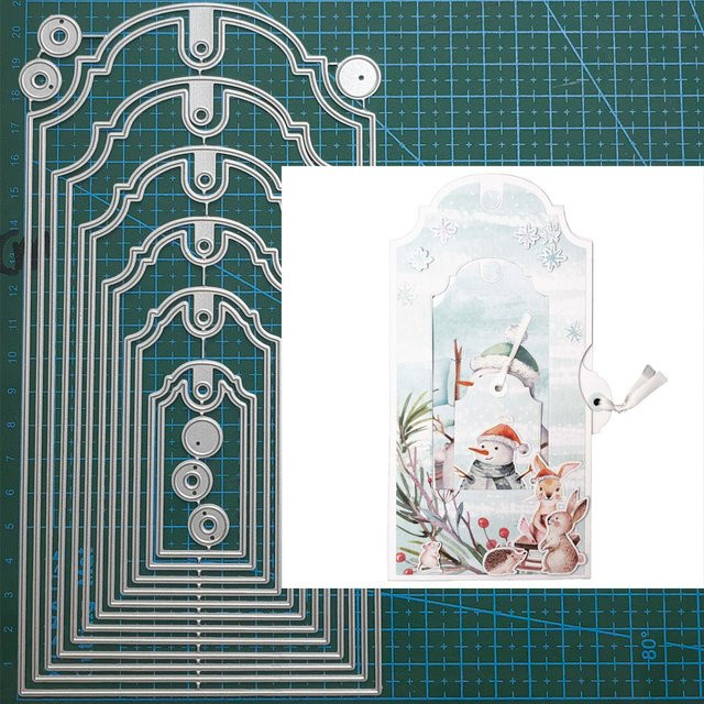 Metall Stanzform Bordüre Etiketten Schablone in Silber für DIY Scrapbooking und Papierprägung - Bild 1