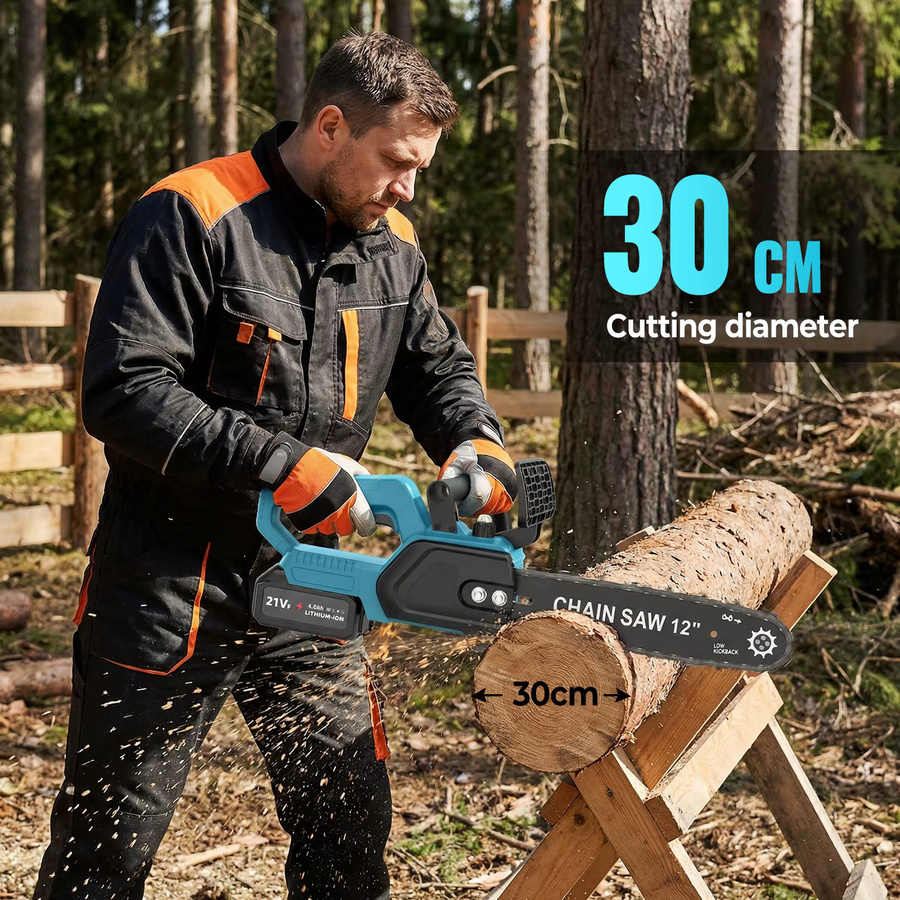 Makita 1500W Bürstenlose Akku-Elektrokettensäge 12 Zoll, Blau, kompatibel mit Makita LXT 21V Akku - Bild 6