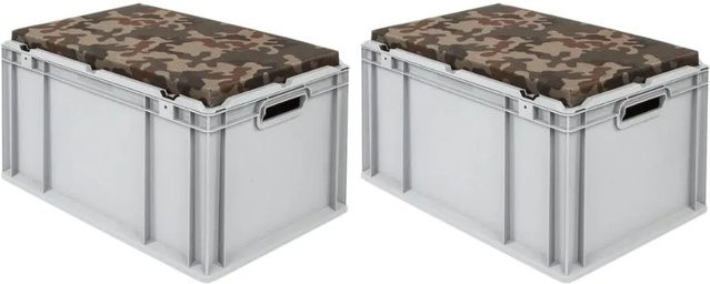 SparSet 2 x Eurobox NextGen Seat Box Camouflage, Farbe: Grau, H x B x T: 36,5 x 40 x 60 cm - Bild 1