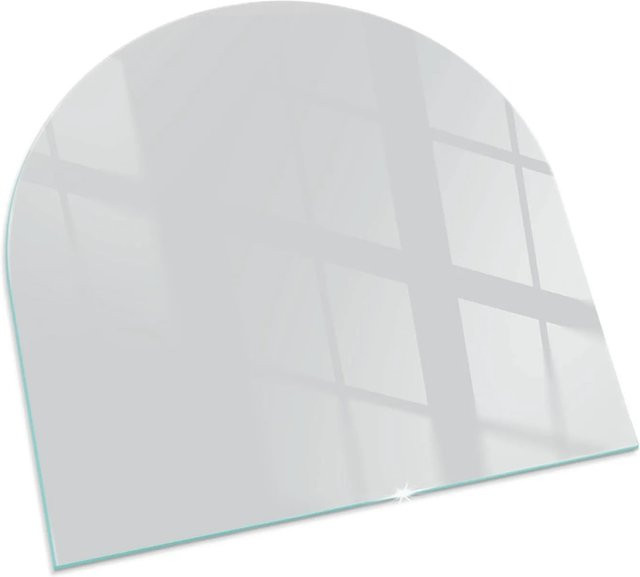 Tulup Kamin Glasplatte Halbkreis in Grau, B/T/H: 100 x 100 x 0 cm - Bild 1