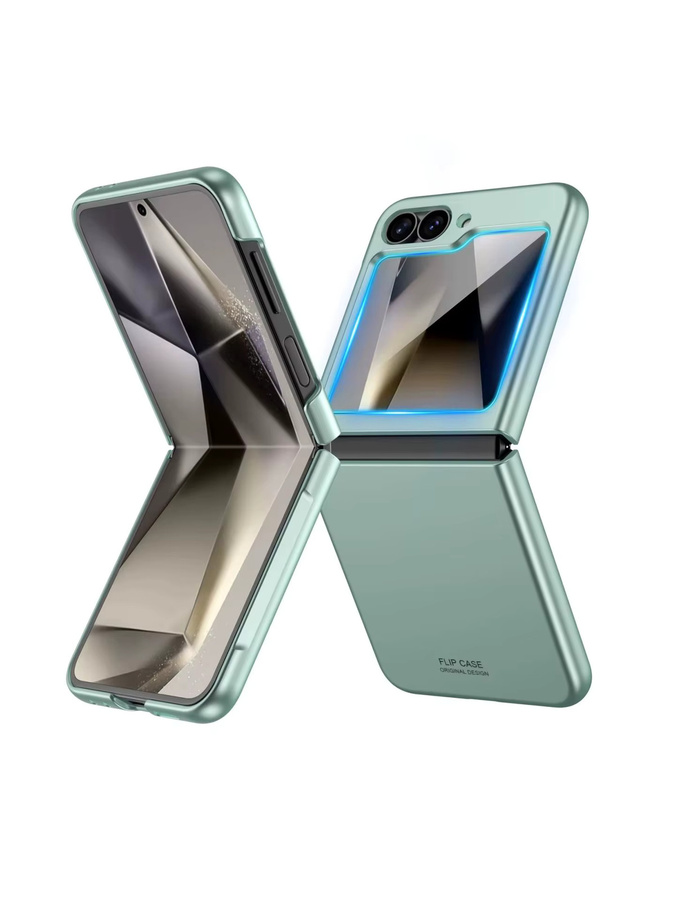 BANGZAO Handyhülle für Galaxy Flip 6 mit Scharnierschutz und integriertem Schutzfilm, stoßfeste Hülle, Hellgrün - Bild 6