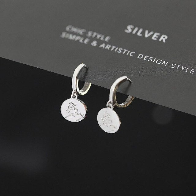 Allbestart Ohrringe 925 Silber, Runde Disc Hoop, Unisex - Bild 1