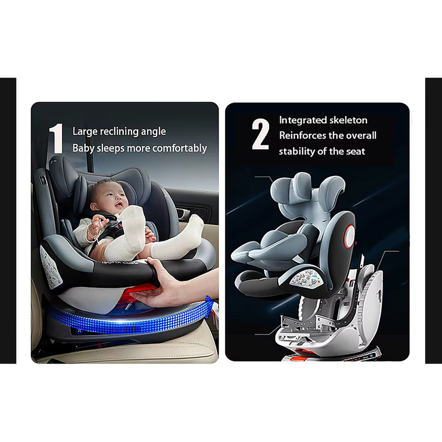 Prokoke R129 Kindersitz mit ISOFIX und 360 Grad Drehbarkeit, Schwarz, für Körpergröße 40-150 cm - Bild 3