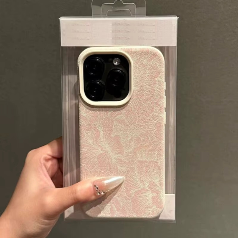Elegante Apple iPhone Schutzhülle mit Blumenmuster in Rosa-Weiß, stoßfeste weiche Handyhülle für iPhone 11 12 13 14 15 16 17 Pro Max X XR XS Max 16e 17Air - Bild 2