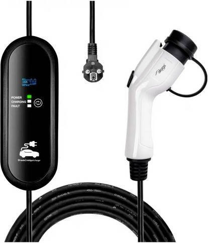 Akyga AK-EC-23 eMobility Ladekabel in Weiß mit Schutzkontakt-Stecker und GB/T Stecker, Länge: 5 m - Bild 1